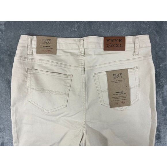 NEW Frye & Co. Jeans Women's 16W Harper Mid-Rise Crop Flare Birch White - Picture 5 of 15